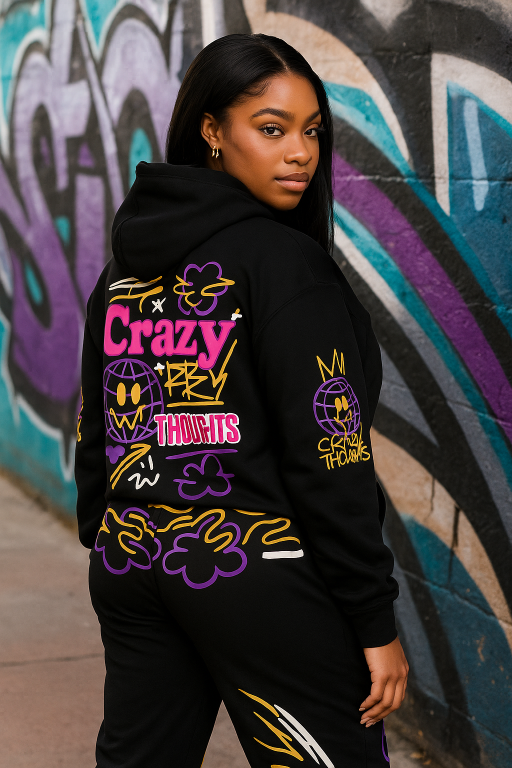 Crazy Thoughts Graphic Tracksuit Set – Built for the Culture